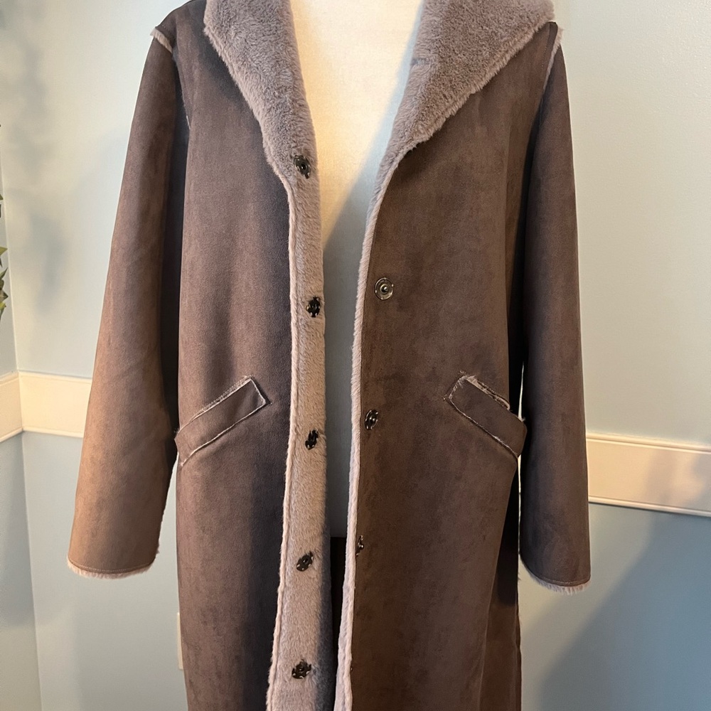For The Republic Brown Teddy Jacket - Picture 4 of 7